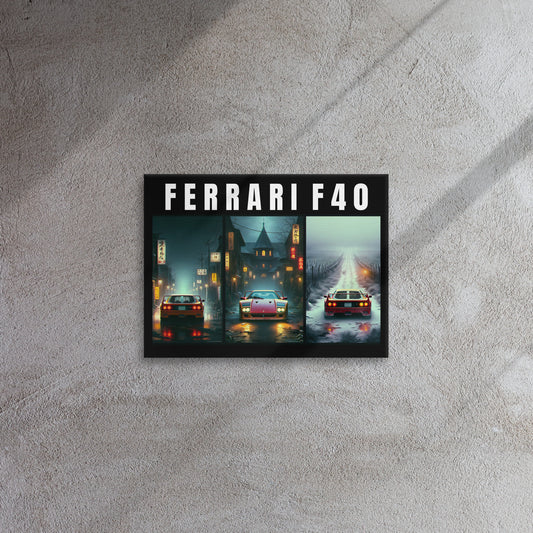 Black Ferrari F40 Canvas